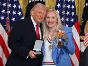 Olympian Kaillie Humphries Awards Trump for Supporting Women's Sports