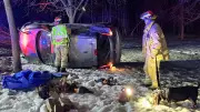 Ottawa Firefighters Rescue Driver and Dog from Rollover Crash Near Experimental Farm