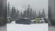RCMP Warn Against Travel on Icy Highway 1 Near Canmore Amid Severe Weather