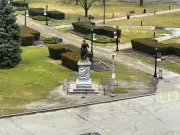 Statues Wrapped at Queen's Park Ahead of OSAP Student Protest