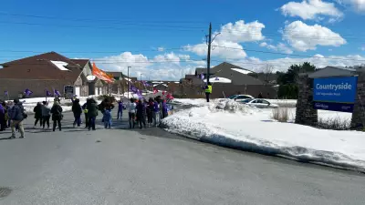 Extendicare Workers Rally in Sudbury to Protest Layoffs at Long-Term Care Home