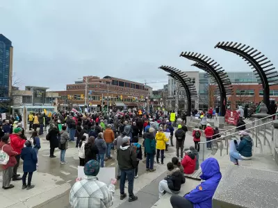 Hundreds Rally in Waterloo Over Hospital Funding and Privatization Fears
