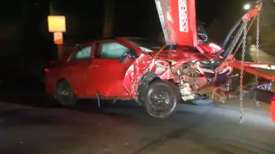 Teen Driver Injured After Vehicle Plunges Off Cliff in Hamilton