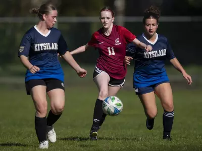 Templeton Secondary Girls Soccer Team Debuts New Jerseys in Match Against Kitsilano