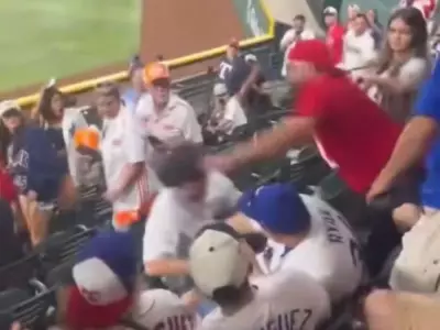 Yankees Fan Thrown Down Stairs in Brawl with Rangers Fans at Globe Life Field