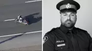 Barrie Police Honour Fallen OPP Sgt. Brandon Malcolm with Flags at Half-Mast
