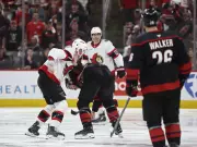 Brady Tkachuk Fights Jordan Staal to Set Tone in Senators-Hurricanes Playoff Series