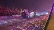 Charter Bus Rollover on Highway 401 Near Odessa Leaves Eight Seriously Injured