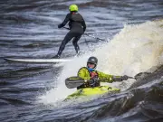 High Spring Runoff Creates Surfable Wave on Ottawa River at Bate Island