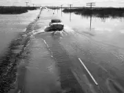 Highway 14 West of Saskatoon Flooded in 1956: A Look Back at Spring Thaw