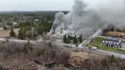 Iconic Red-Roofed Motel Destroyed by Fire in Magog, Quebec