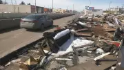 Jasper Place Hotel Fire Debris Remains on Edmonton Sidewalk Months After Demolition