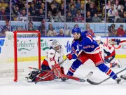 Rangers use power plays to edge Spitfires 4-3 in OT in series opener