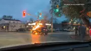 Windsor Morning Commute Disrupted by Fiery Car Crash on Drouillard Road