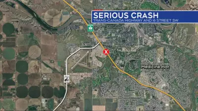 1 Hospitalized in Serious Medicine Hat Crash on Thursday