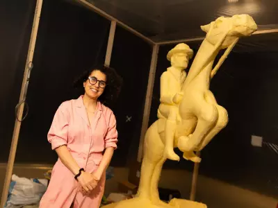 Butter Sculpture of Cowboy Being Built at Contemporary Calgary
