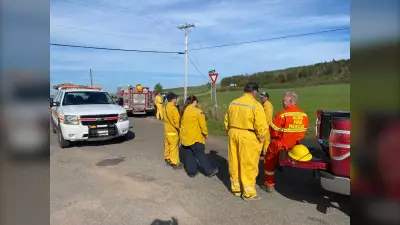 Water Bombers Battle Wildfire Near Riverside-Albert, New Brunswick