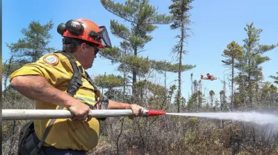Wildfire Burns in Nova Scotia's Queens County
