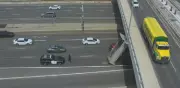 Dump Truck Collision Closes Highway 403 Eastbound in Mississauga