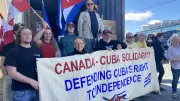 Halifax volunteers fill container with medical supplies for Cuba