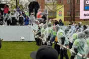 Human Foosball Players Set Guinness World Record in Toronto