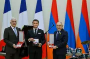 Macron Sings Aznavour Ballad with Pashinyan at State Dinner in Armenia