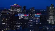 Montreal Skyline Turns Red, White, Blue as Habs Fever Grips City