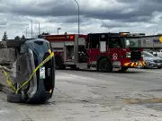 Multi-vehicle collision in Winnipeg Meadowood tips vehicle, causes disruption