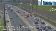 Multi-Vehicle Crash Blocks Westbound Gardiner Near Jameson Avenue