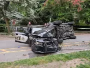Senior and Two Officers Hospitalized After Vehicle Ramming in Vancouver's West End