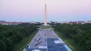 Trump Inspects New Blue Coating at Lincoln Memorial Reflecting Pool