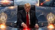Trump Posts AI Image of Him Bombing Earth During Prayer Event
