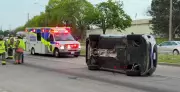 Vehicle Flips in North York Crash: No Serious Injuries Reported
