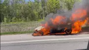 Volkswagen Sedan Engulfed in Flames on Highway 11 in Severn Twp.
