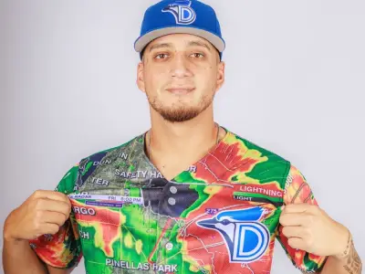 Dunedin Blue Jays go viral with 'Rain Delay' jersey honoring weather woes