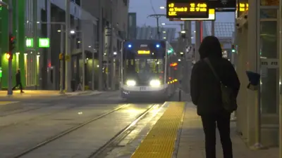 Edmonton driver hospitalized after downtown rollover affecting LRT service