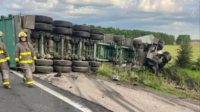 Highway 402 Reopens After Two-Transport Truck Crash in Lambton County