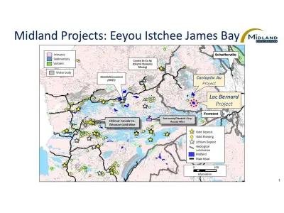 Midland Finds Lake Bottom Copper Anomalies on Lac Bernard Project