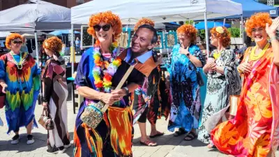 Mrs. Roper Look-Alikes Storm Downtown Orillia for Charity Walk