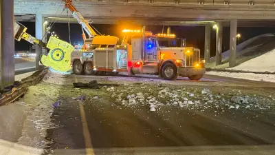 Semi driver fined over $11,000 for hitting Saskatoon overpass