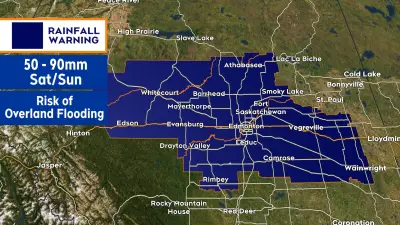 Weekend Rain Creates Flood Risk, Pushes Edmonton to 100-Year Record