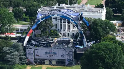 White House UFC Arena Lit Up Like Laser Show Ahead of Freedom 250 Fight
