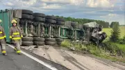 Highway 402 Reopens After Two-Transport Truck Crash in Lambton County