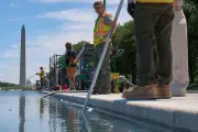 Hydrogen Peroxide and Bubbles Used to Clean Lincoln Memorial Reflecting Pool