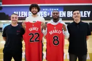 Raptors introduce 2026 draft picks Allen Graves, Jaden Bradley in Toronto