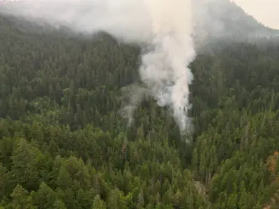 Brunswick Creek Wildfire Grows, Triggers Air Quality Warning in East Fraser Valley