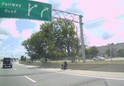 Mobility Scooter Travels on Highway 8 Shoulder in Kitchener
