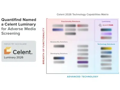 Quantifind Named Celent Luminary for AI-Native Adverse Media Screening