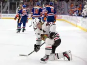Blackhawks star Connor Bedard suffers apparent shoulder injury at Burnaby facility