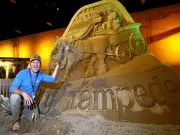 Calgary Stampede Unveils Massive 40-Tonne Sand Sculpture at BMO Centre